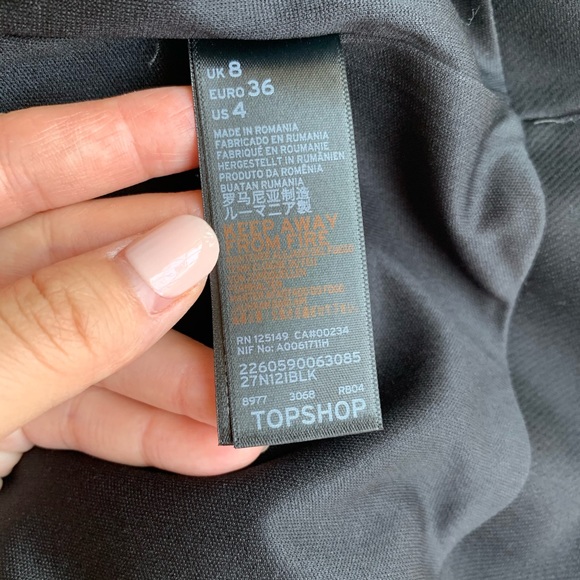 NWT Black Topshop Stretch Scalloped Skirt - Picture 6 of 9